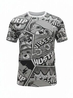 Vibes Graphic Comic-Style Legendary Hustle Streetwear Men's T-Shirt Size XL